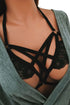 Sexy Black Half Cups of Halter Lace Bralette